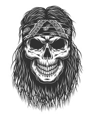 Canvas Print - Skull with hair