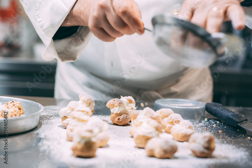 Fotografie, Obraz Making of delicious italian pastries from Puglia region