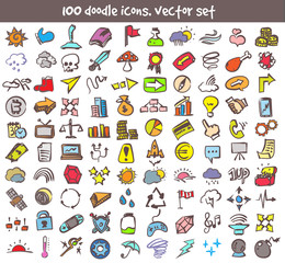 vector doodle icons set