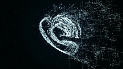 Wall Mural - Telephone logo, design consisting of digit code and symbol. Abstract call icon in computer network