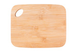 Fototapeta Góry - cutting board of bamboo square shape, new board on white background