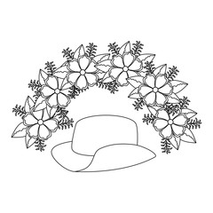 Sticker - cowboy hat with flowers