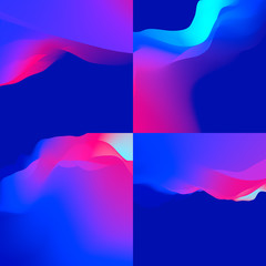 4 Abstract Backgrounds set. Vibrant ulrta violet gradient.