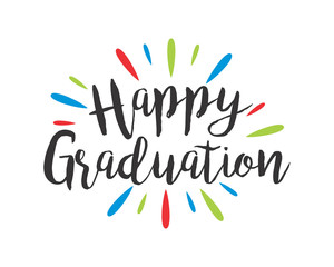 Wall Mural - happy graduation typography typographic creative writing text image 1