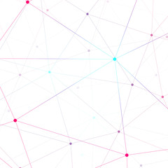 Fototapete - Graphic illustration molecule and communication. Colorful Dots with connections for your design