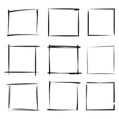 blank grunge rectangle frame set