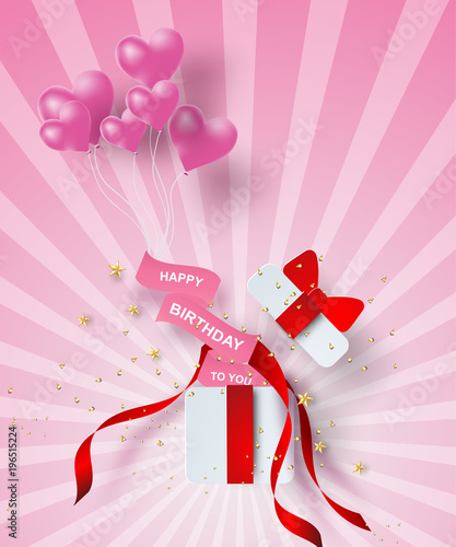 Paper Art Of Happy Birthday Elements Background Vector Design For