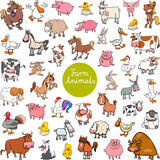 Fototapeta Pokój dzieciecy - cartoon farm animal characters big set