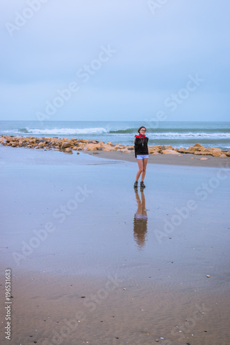 Fillette Sur La Plage Du Grau Du Roi Buy This Stock Photo