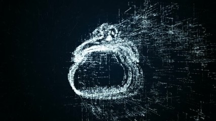 Wall Mural - Purse logo, design consisting of digit code and symbol. Abstract purse icon in computer network
