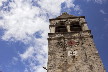 Old church tower in Trogir, Croatia