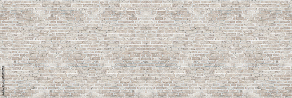 Vintage white wash brick wall texture for design. Panoramic background for your text or image. - obrazy, fototapety, plakaty 