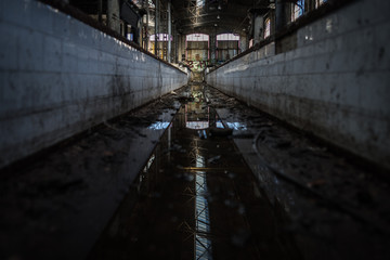 Wall Mural - reflection of the streets on a rainy day