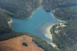 Aerial image Le Verdon and Lac Montpezat at Montpezat