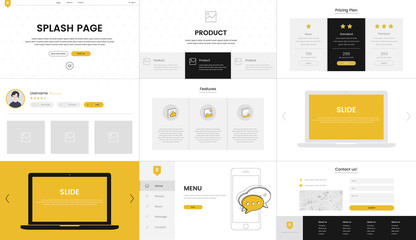illustration of website elements for web design
