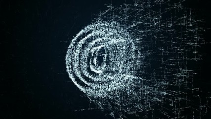 Wall Mural - Commercial at logo, design consisting of digit code and symbol. Abstract mail icon in computer network