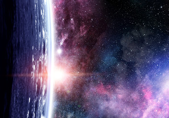 Wall Mural - space planets and nebula