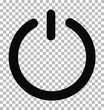 power icon on trasparent. power symbol. flat style. black shut down icon.