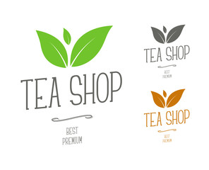 Wall Mural - Design vector logos for a tea shop or a brand company.