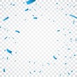 Blue confetti background isolated on transparent background