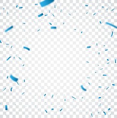 Wall Mural - blue confetti background isolated on transparent background