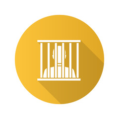 Sticker - Prisoner flat design long shadow glyph icon