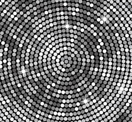 Wall Mural - silver background, vector. shiny mosaic in disco ball style. vector silver disco lights background. 