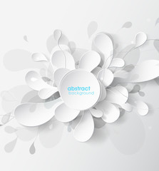 Wall Mural - abstract white and gray flower background with circles.