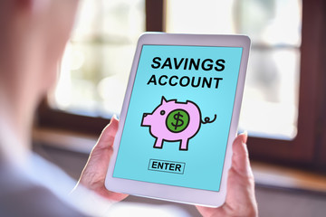 Sticker - Savings account concept on a tablet