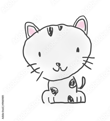 猫ちゃん かわいいゆるい動物キャラ子供の落書き風イラスト Buy This Stock Illustration And Explore Similar Illustrations At Adobe Stock Adobe Stock