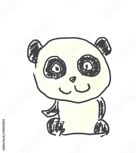 パンダくん かわいいゆるい動物キャラ子供の落書き風イラスト Adobe