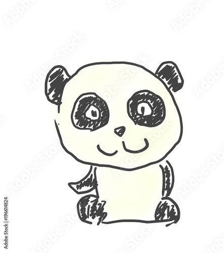 パンダくん かわいいゆるい動物キャラ子供の落書き風イラスト Stock Illustration Adobe Stock