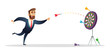 © Vector_Vision - Businessman makes a dart throw on the target. The concept of persistence in business.