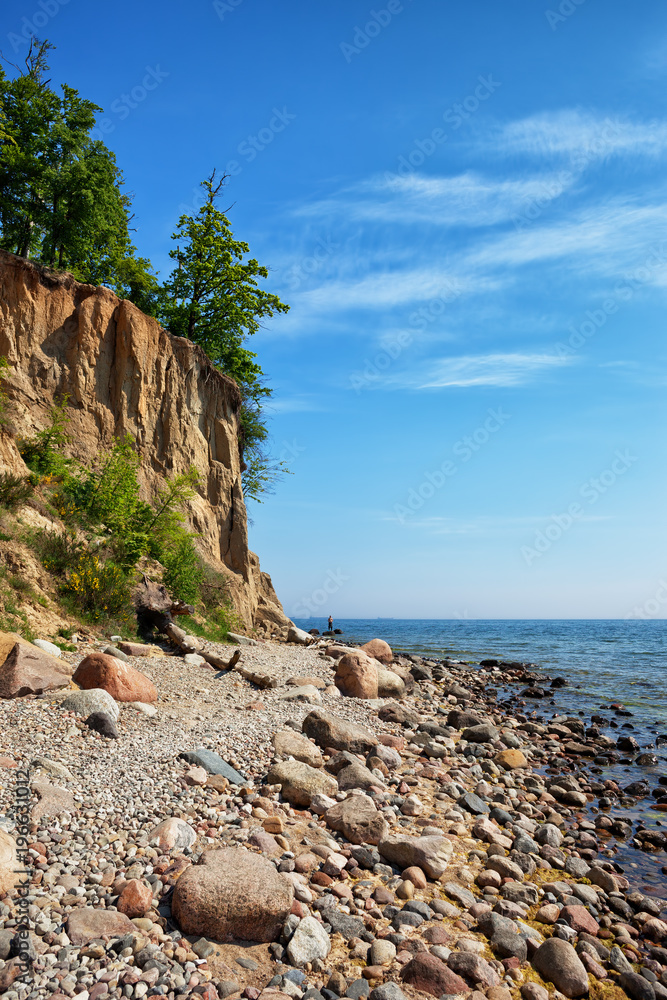 Gdynia Orlowo Cliff at Baltic Sea in Poland - obrazy, fototapety, plakaty 