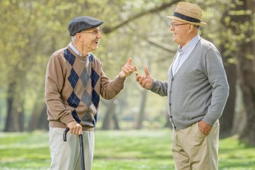 Sticker - Two elderly men having a conversation