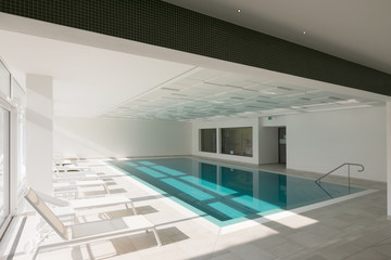 Covered swimming pool in a private residence