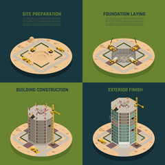 Sticker - Skyscraper Construction Isometric  