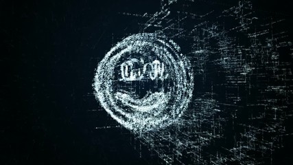 Wall Mural - Joy logo, design consisting of digit code and symbol. Abstract joy icon in computer network