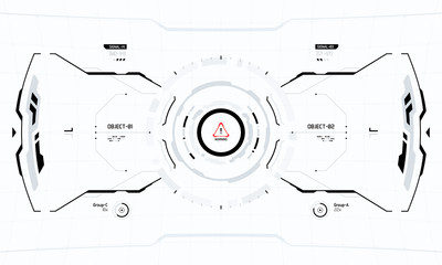 Wall Mural - Futuristic Vector HUD Interface Screen Design. Sci-Fi Virtual Reality Technology View Display