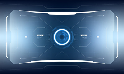 Wall Mural - Futuristic Vector HUD Interface Screen Design. Sci-Fi Virtual Reality Technology View Display
