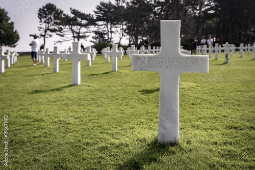 Poster Rows of graves at the American Cemetary, in Normandy, Northern France