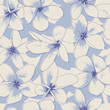 Light Blue Floral Seamless Pattern