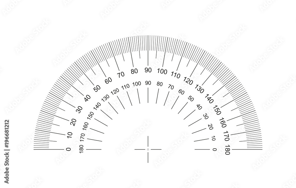 Protractor. Protractor grid for measuring degrees. Tilt angle meter. Measuring tool. AI10 - obrazy, fototapety, plakaty 