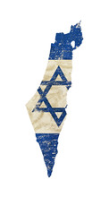Old Grunge Vintage Faded Flag Of Israel