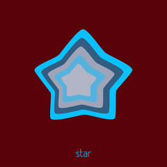 Poster - Abstract simple blue star on maroon background. Vector