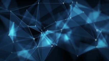 Abstract binary polygon plexus nodes connections network For visuals vj internet presentations motion background hi-tech technology science engineering medical dashboard Seamless Loop
