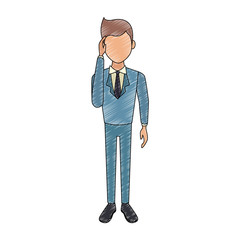 Canvas Print - Businessman on phone vector illustration graphic design