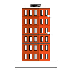 Sticker - Pixelated building isolated vector illustration graphic design