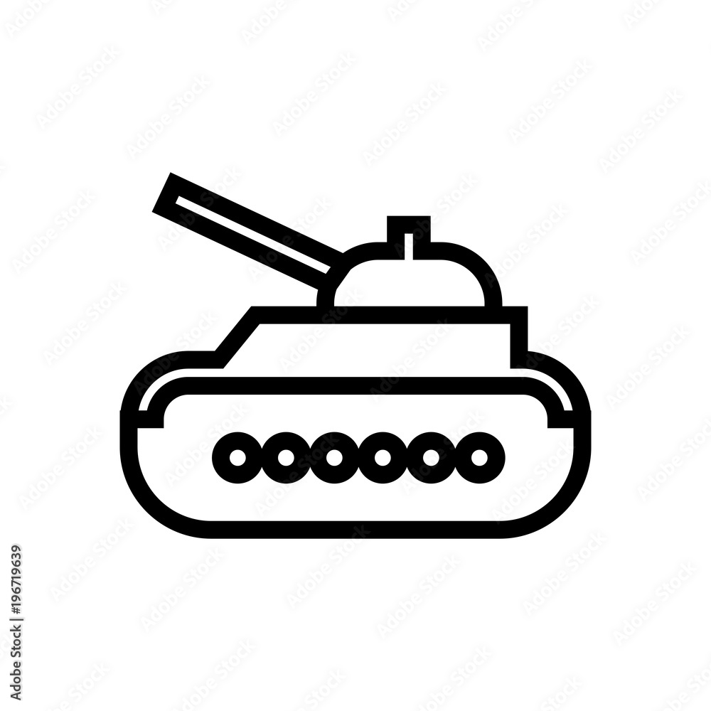 Simple Panzer Shell Icon เวกเตอร์ Stock tank side view vector icon, panzer symbol. Simple ...