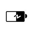 © Amid - half charged battery filled vector icon